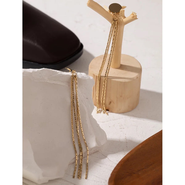 Disc Tassel Long Dangle Drop Earrings