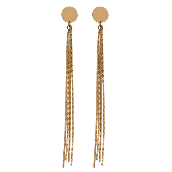 Disc Tassel Long Dangle Drop Earrings