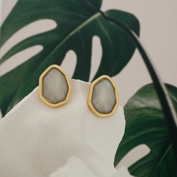 Small Asymmetric Resin Gemstone Studs