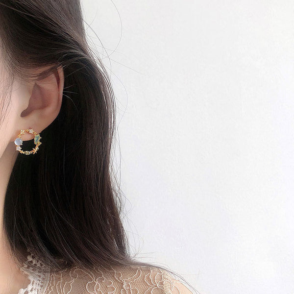Crystal Wreath Mermaid Earrings
