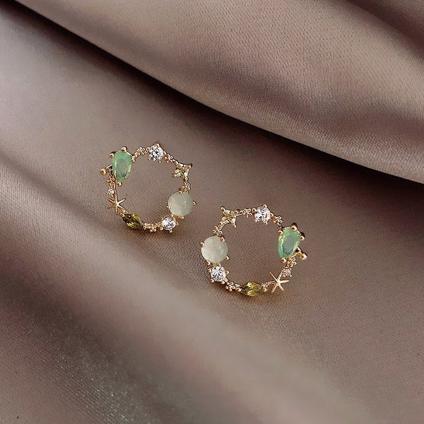 Crystal Wreath Mermaid Earrings