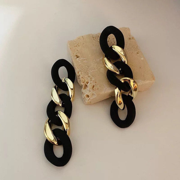 Marble Link Chain Earring