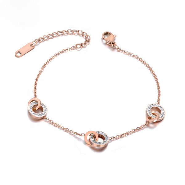 Interlocking Rings Charm Bracelet