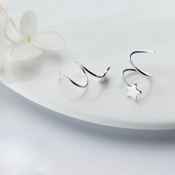 Dainty Star Ear Spirals