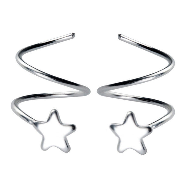 Dainty Star Ear Spirals