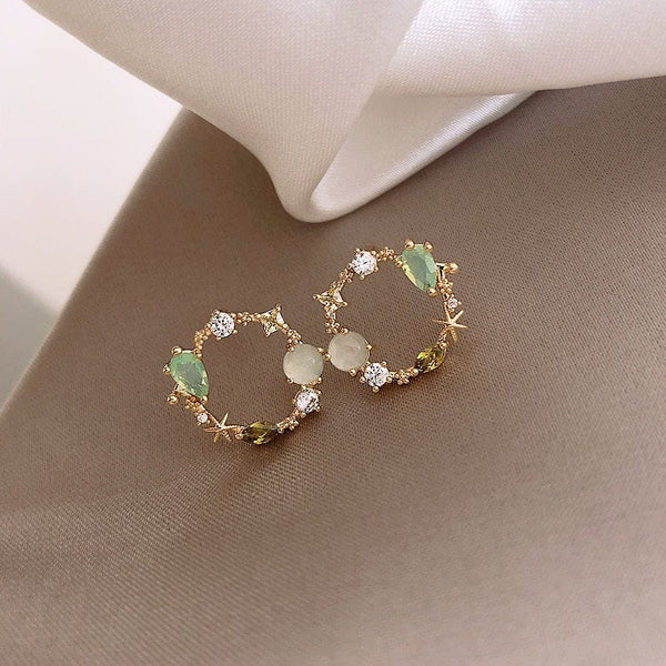 Crystal Wreath Mermaid Earrings