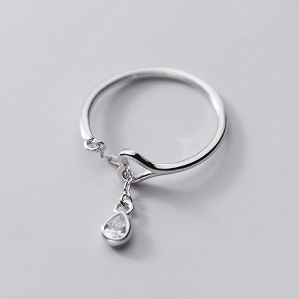 Dainty Dangle Bead Chain Ring