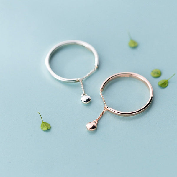 Dainty Dangle Bead Chain Ring