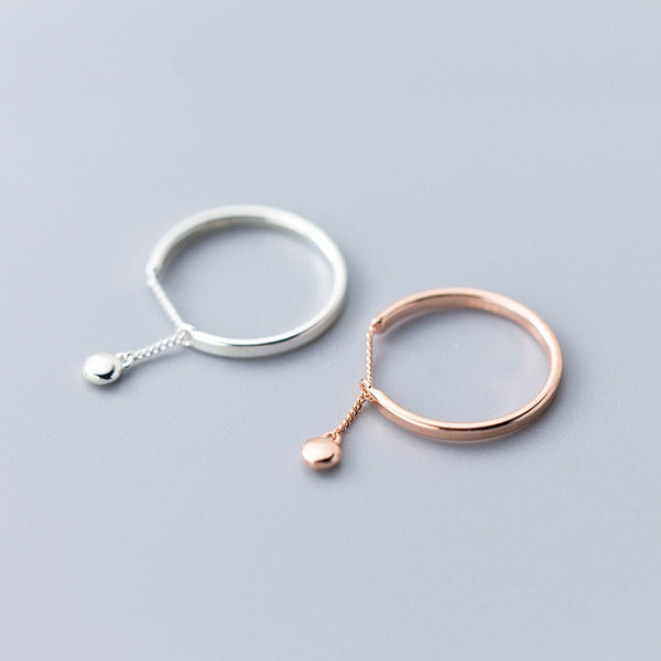 Dainty Dangle Bead Chain Ring