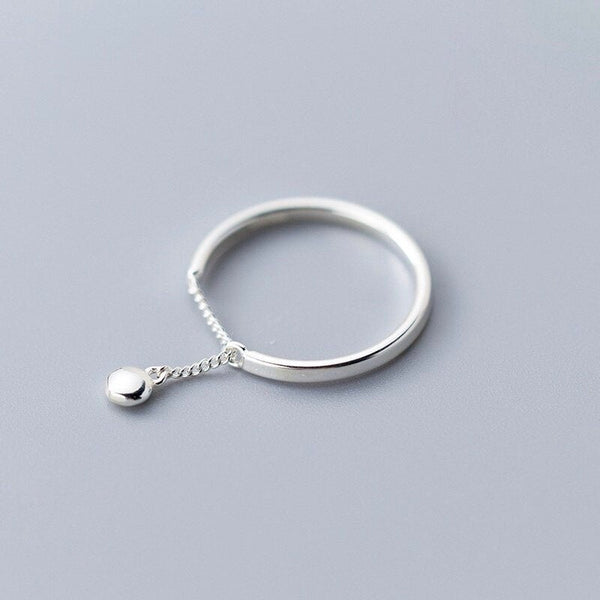 Dainty Dangle Bead Chain Ring
