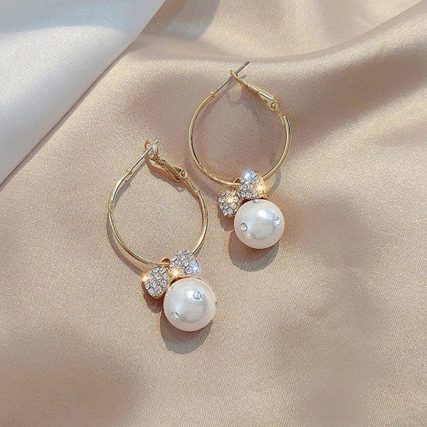Dressed Up Pearl Hoop Earrings