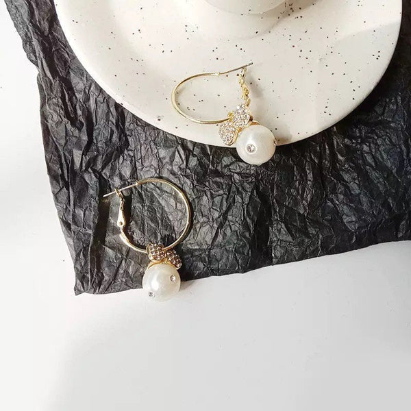 Dressed Up Pearl Hoop Earrings