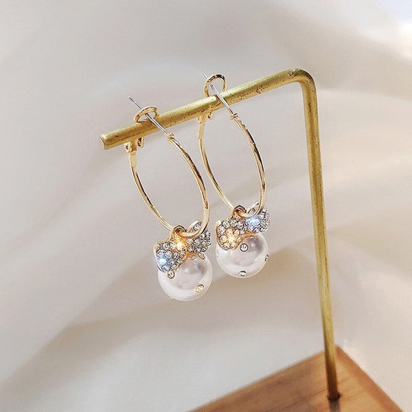 Dressed Up Pearl Hoop Earrings