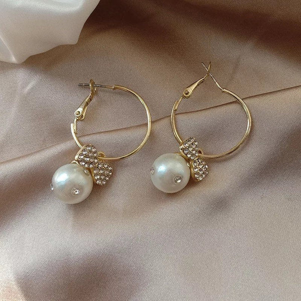 Dressed Up Pearl Hoop Earrings