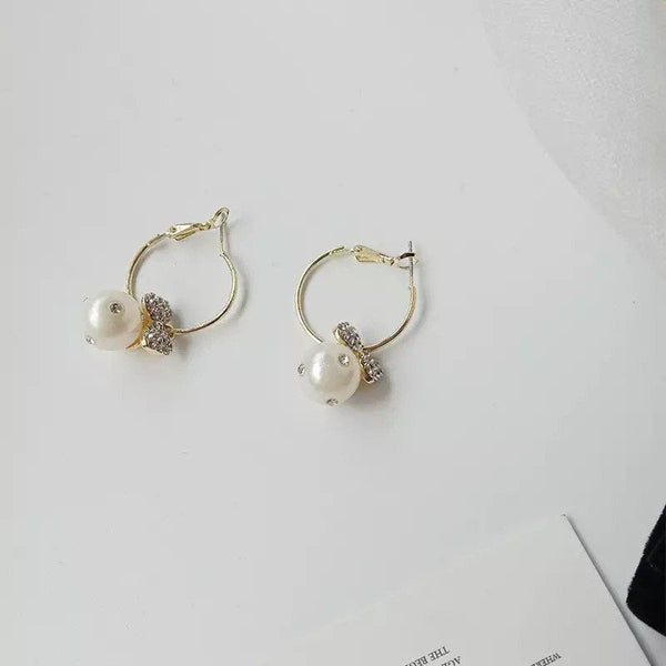 Dressed Up Pearl Hoop Earrings