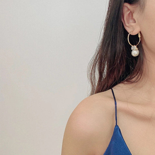 Dressed Up Pearl Hoop Earrings