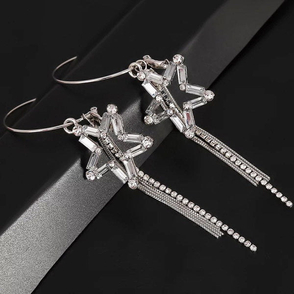 Shining Star Tassel Hoops
