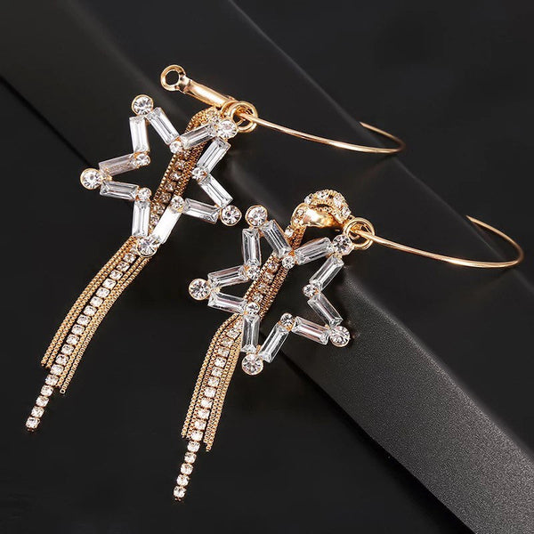 Shining Star Tassel Hoops
