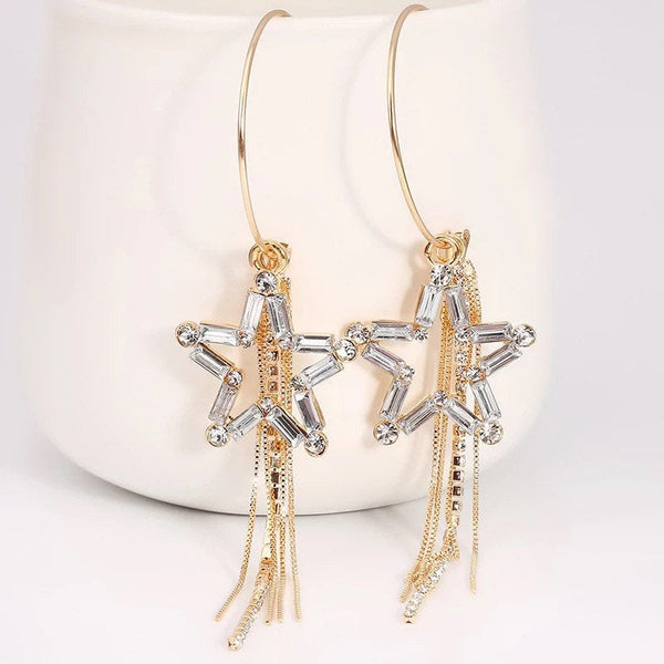 Shining Star Tassel Hoops