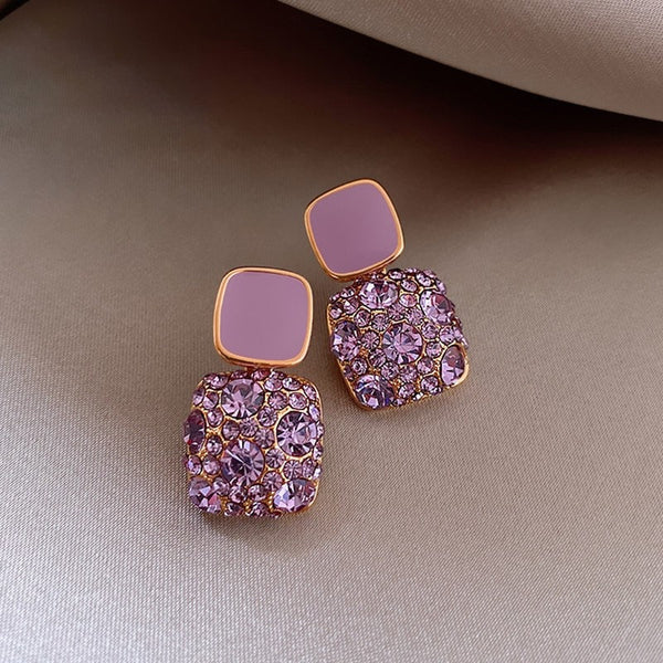 Purple Crystal Earrings