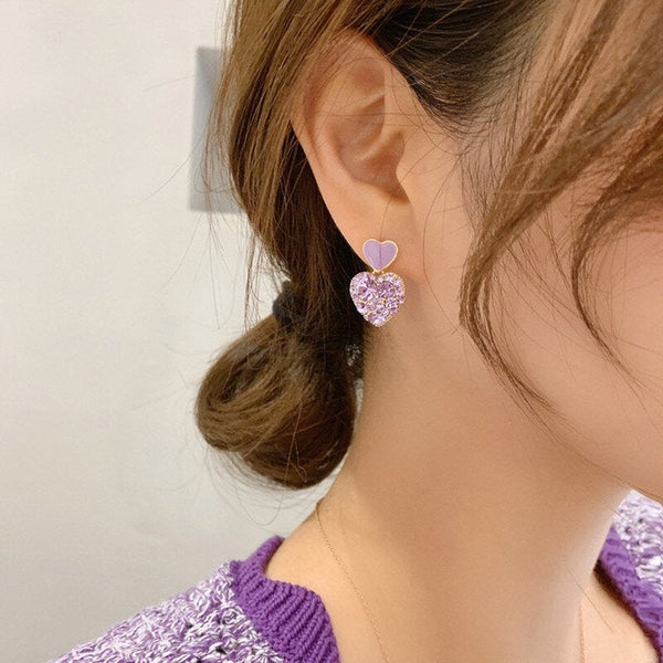 Purple Crystal Earrings