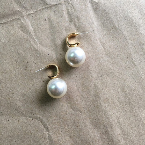 Classy Hoop Pearl Earrings