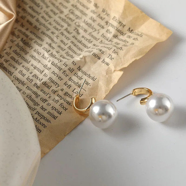 Classy Hoop Pearl Earrings