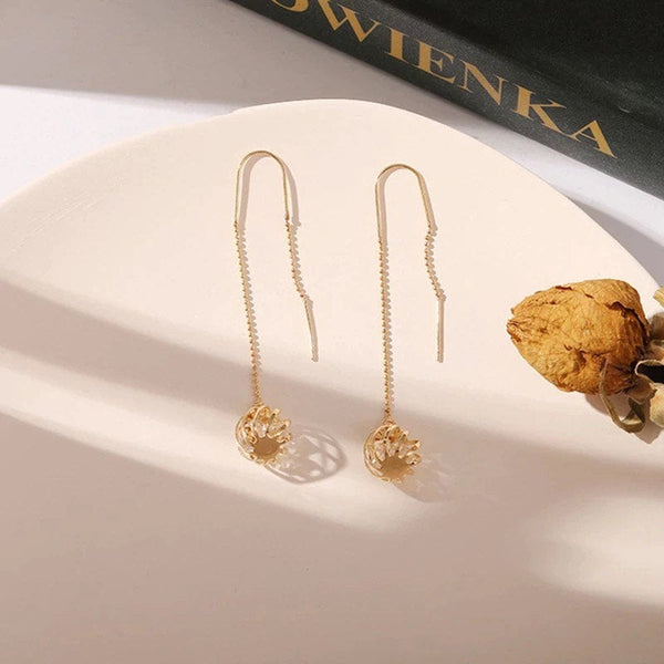 Caged Crystals Threaded Earrings