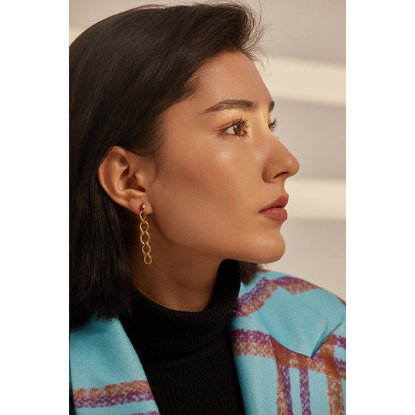 Twisted Cable Link Chain Earrings