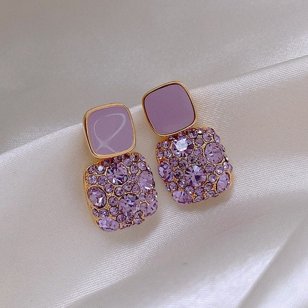 Purple Crystal Earrings