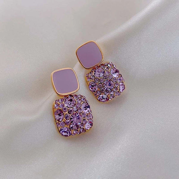Purple Crystal Earrings