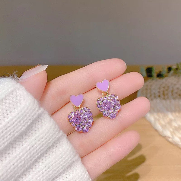 Purple Crystal Earrings