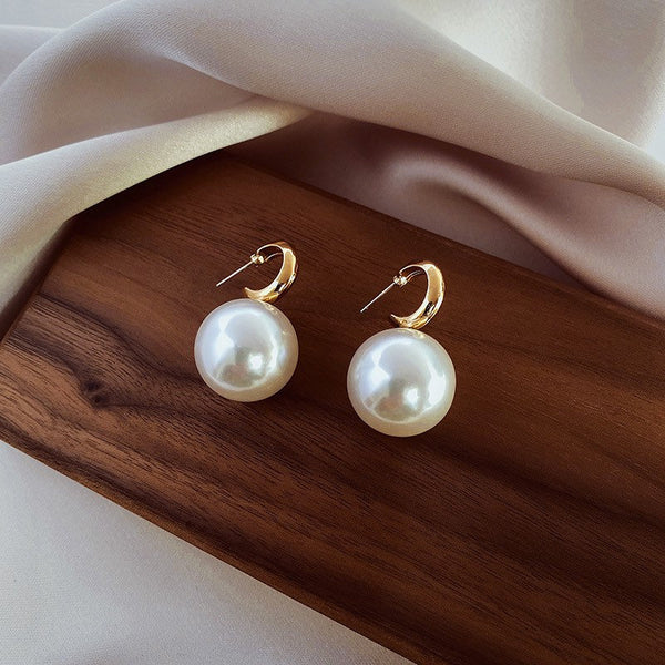 Classy Hoop Pearl Earrings