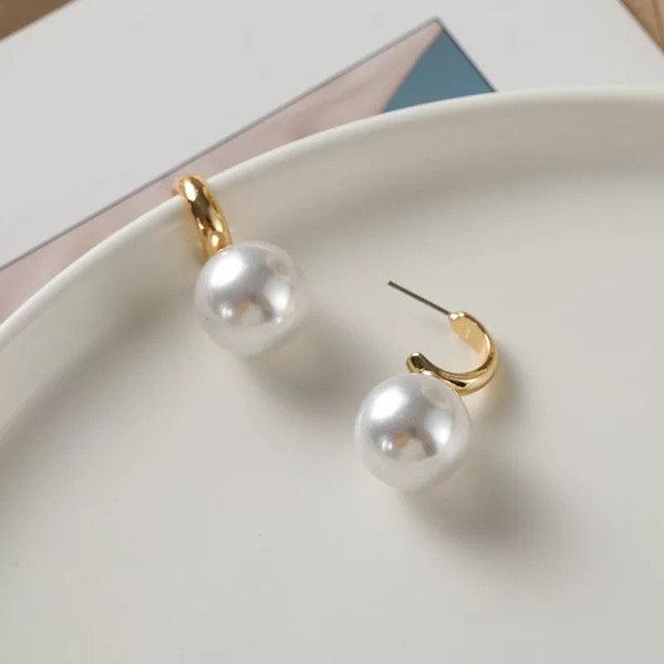 Classy Hoop Pearl Earrings