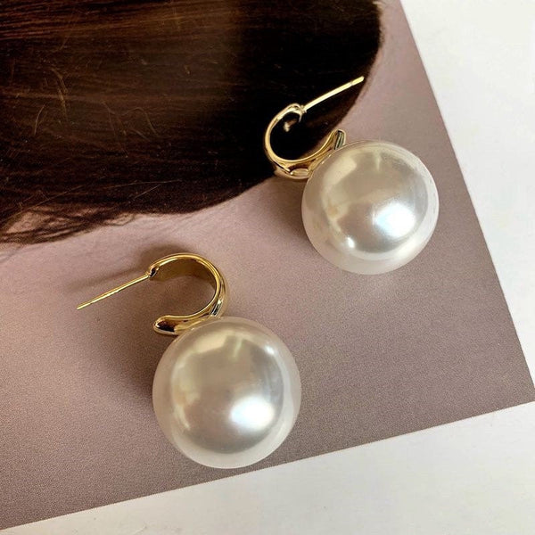Classy Hoop Pearl Earrings
