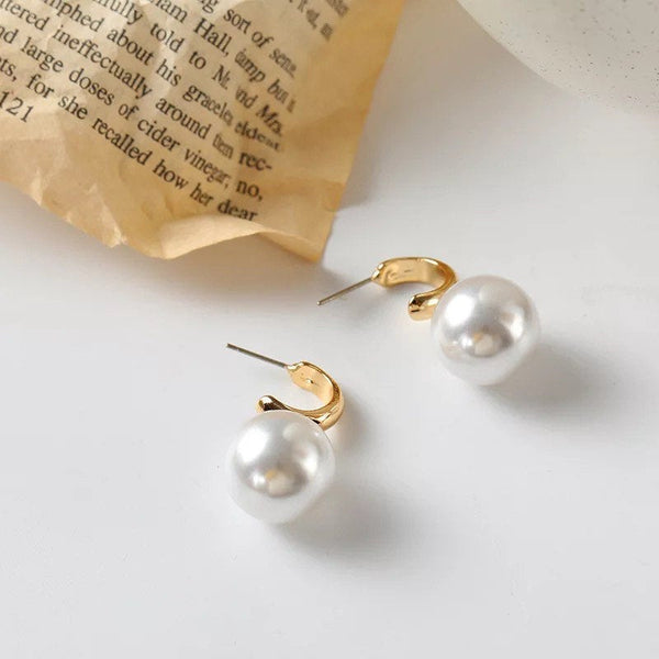 Classy Hoop Pearl Earrings