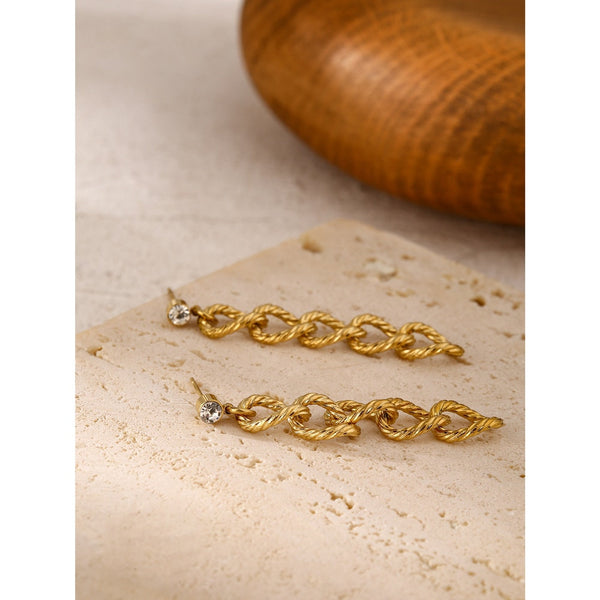 Twisted Cable Link Chain Earrings