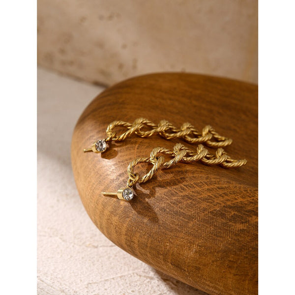 Twisted Cable Link Chain Earrings