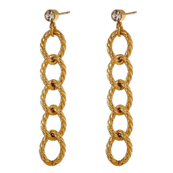 Twisted Cable Link Chain Earrings