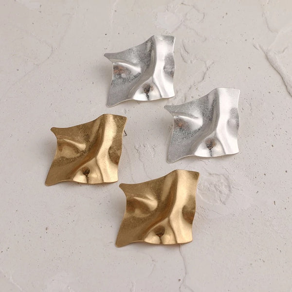 Square Asymmetric Bold Earrings