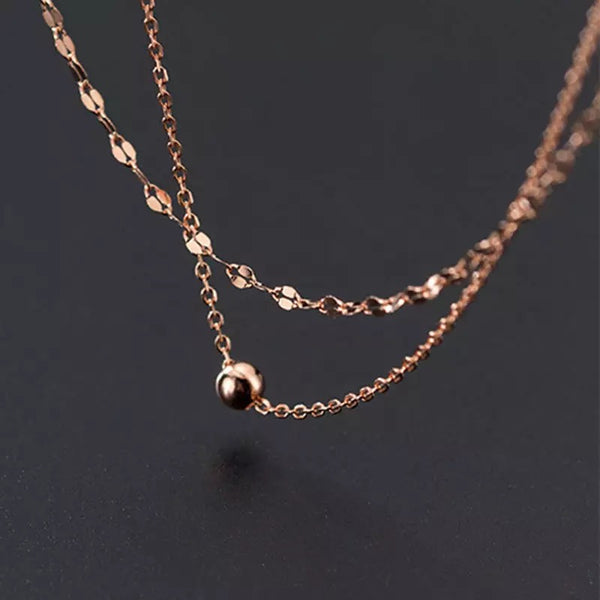 Layered Dainty Bead Necklace