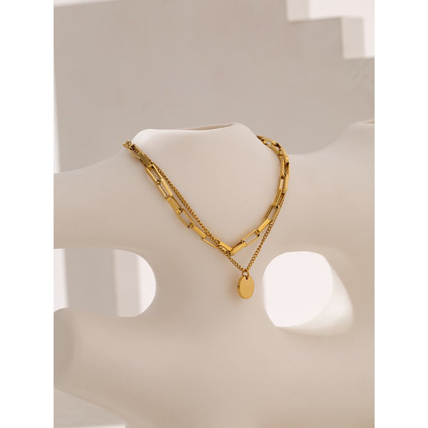 Rectangle Chain Coin Bracelet