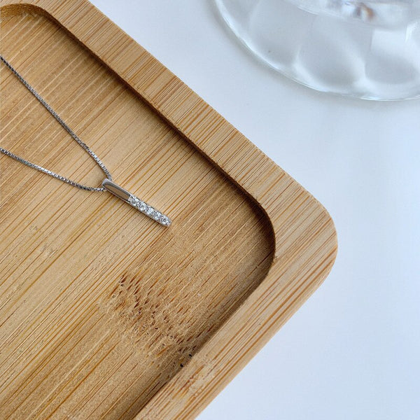 Delicate Crystal Bar Necklace