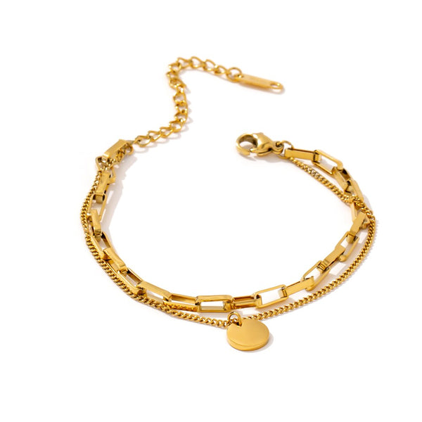 Rectangle Chain Coin Bracelet