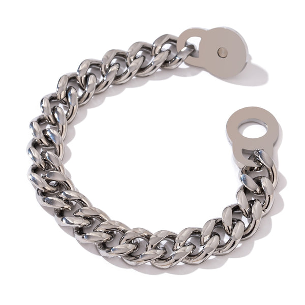 Chunky Curb Chain Twist Clasp Bracelet