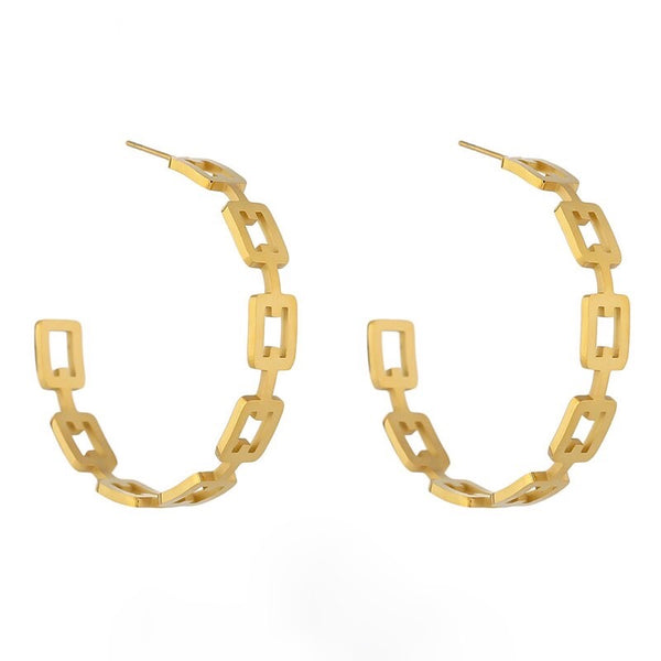 Boxy Chain Hoop Earrings