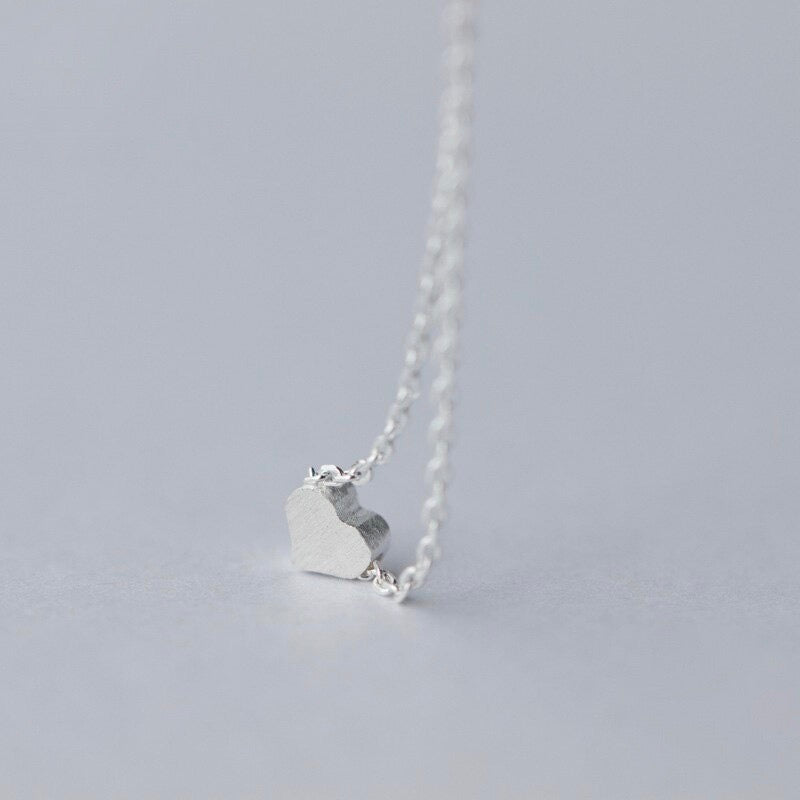 Tiny Silver Heart Necklace