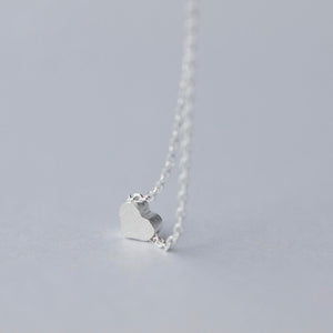 Tiny Silver Heart Necklace