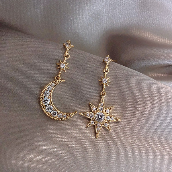 Star and Moon Mismatched Earrings