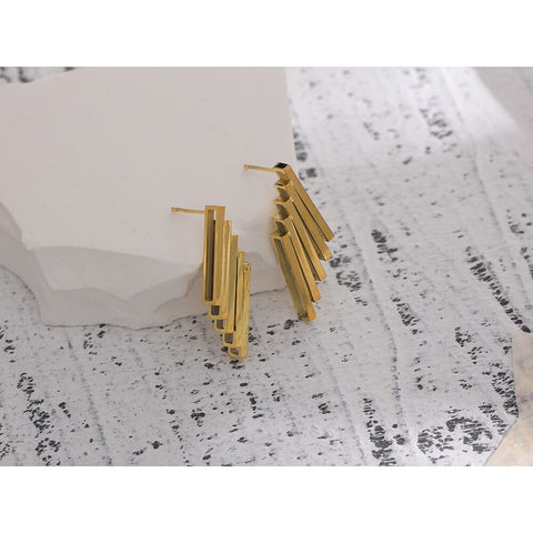 Modern Geometric Harp Earrings